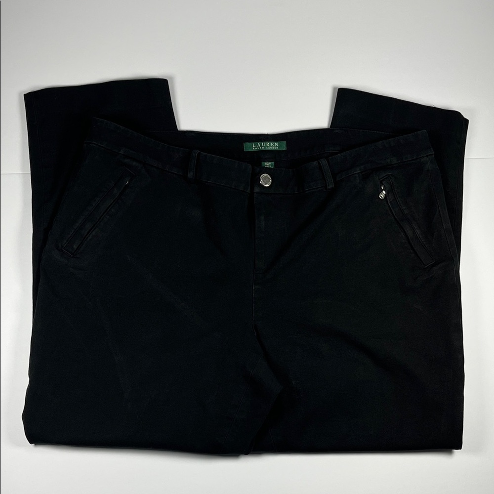 Lauren Ralph Lauren Womens Classic Black Capri Chinos Sz 16W